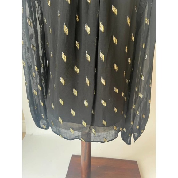 Whistles Metallic Dobby Top in Black and Gold - Picture 7 of 16